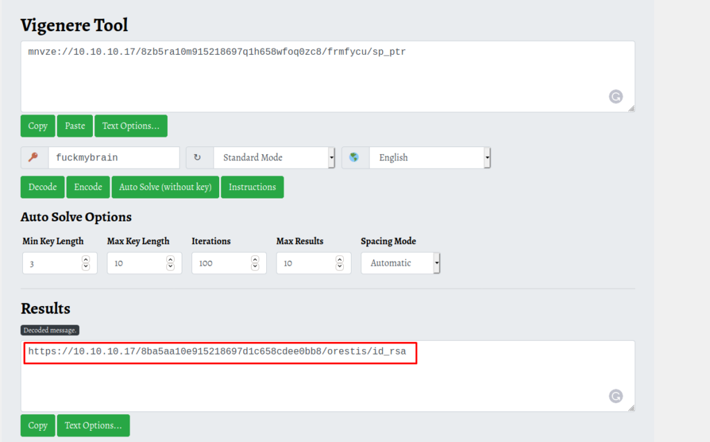 فك تشفير الرسائل والحصول على مفتاح SSH