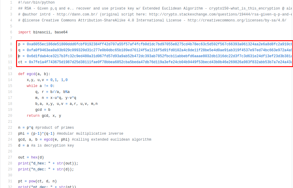 RSA decrypt code